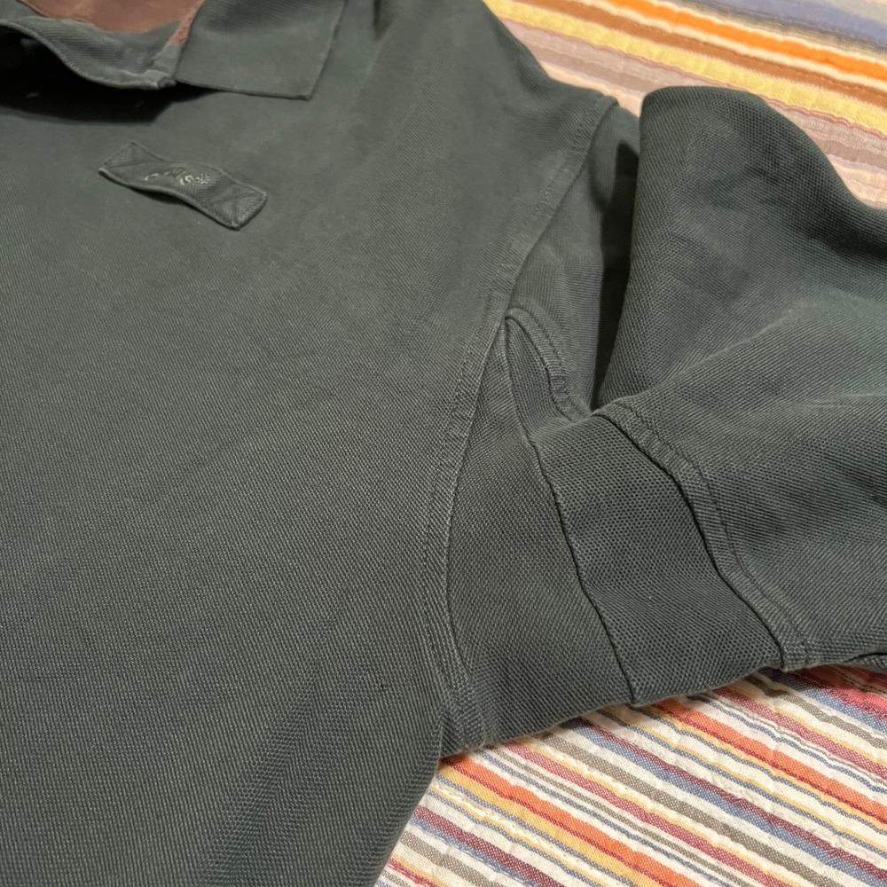 Orvis Mens Long Sleeve Dark Green Cotton Polo Shirt Size XL Embroidered Logo - Picture 4 of 8